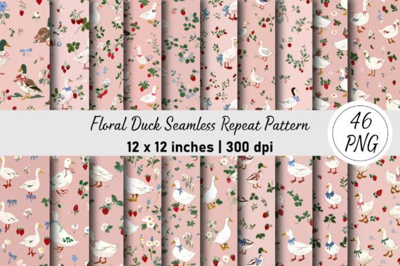 Download Floral Duck Seamless Repeat Pattern - Seamless repeat Collection