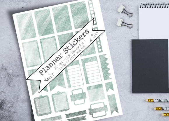 Download Planner Stickers - D.Green Scribble Text - Stickers Collection