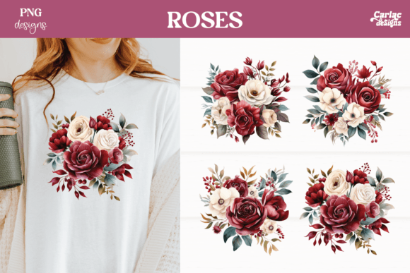 Download Watercolor Roses Sublimation PNG - Premium Resources