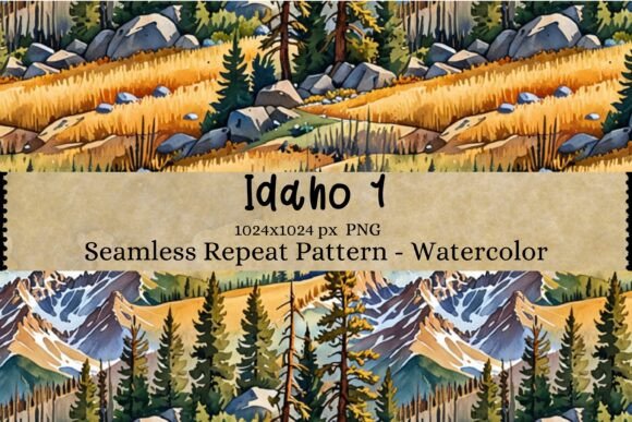 Download Idaho Seamless Repeat Pattern Watercolor - Seamless repeat Collection