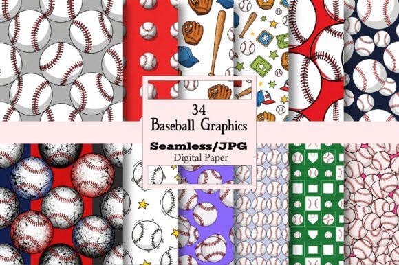 Download Baseball Digital Paper Graphics - Baseball digital paper Collection