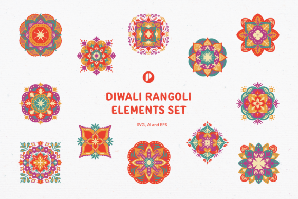 Download Diwali Rangoli Elements Set - Rangoli Collection